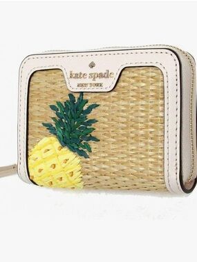 Kate Spade Colada Pineapple Straw Wallet